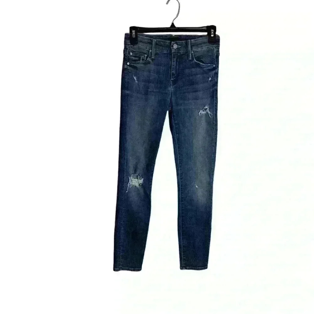 MOTHER Distressed Jeans The Looker Crop Gypsy Size 24 - Picture 2 of 12